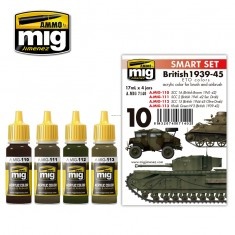 AMIG7140 Ammo Mig Набор акриловых красок BRITISH 1939-45 EUROPEAN COLORS