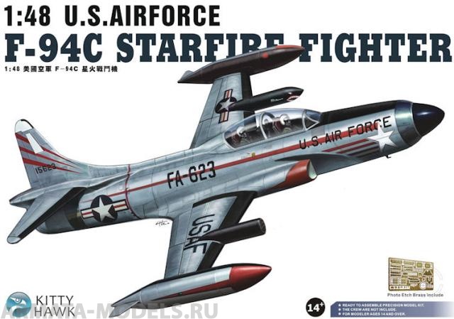 КН80101 Самолет F-94C Starfire Fighter  US Airforce Kitty Hawk
