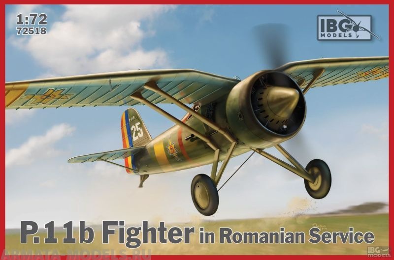 IBG72518 Самолёт PZL P.11b Fighter in Romanian Service (IBG models) 1/72 IBG models