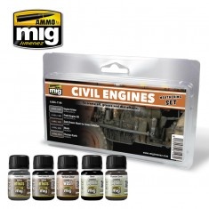 AMIG7146 Ammo Mig Набор для создания реалистичных эффектов CIVIL ENGINES WEATHERING SET