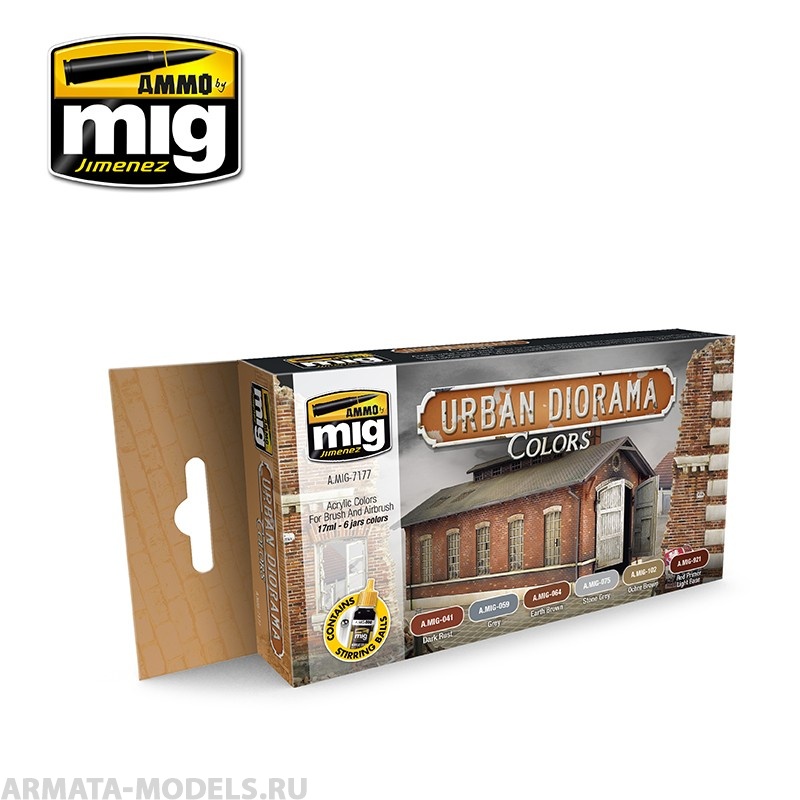 AMIG7177 Ammo Mig Набор акриловых красок  URBAN DIORAMA COLORS