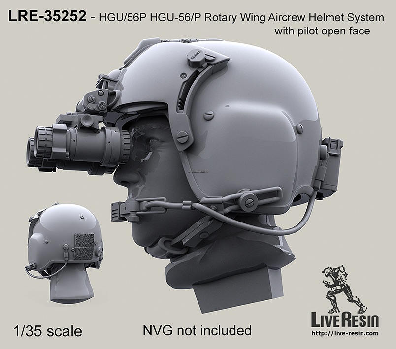 LRE35252 Шлем пилота HGU-56/P Rotary Wing Aircrew с открытым лицом пилота. Два варианта положения головы