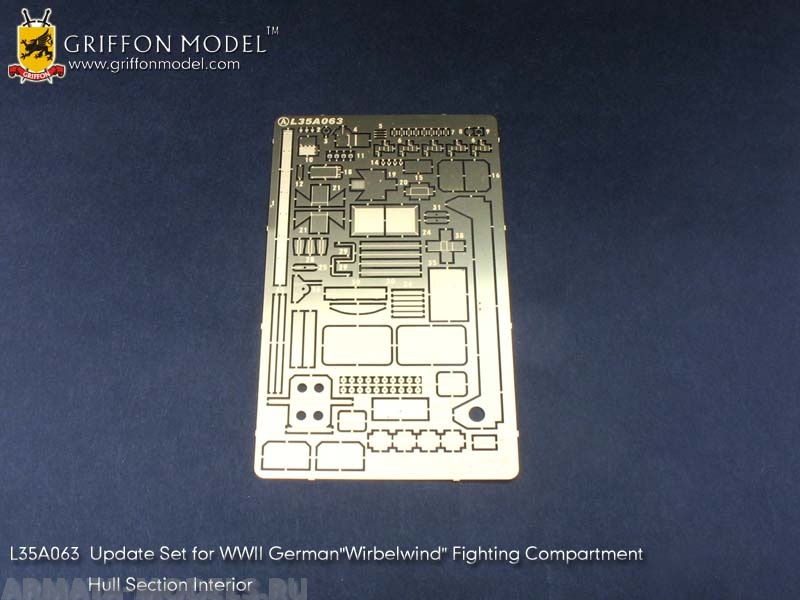 L35A063GR Update set for WW II German “Wirbelwind” Fighting Compartment Hull Section Interior (for Dragon Kits) 1/35