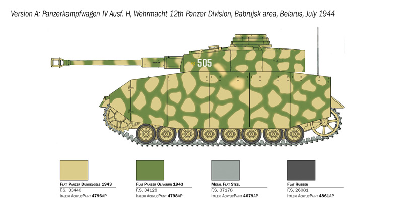 6578ИТ Танк Pz. Kpfw. IV Ausf. H Italeri