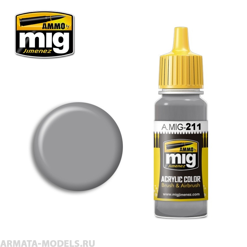 AMIG0211 Ammo Mig Акриловая краска FS 36270 MEDIUM GRAY 17 мл