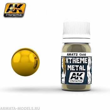 AK472 Краска металлик XTREME METAL GOLD