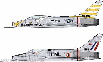 02200 Самолеты North American F-100D Super Sabre Combo (2 x kits)